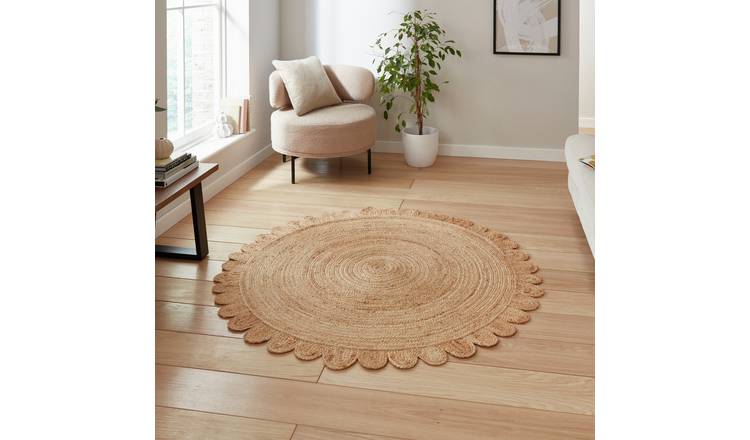 Think Rugs Savannah Round Natural Jute Flatweave Rug - 150cm