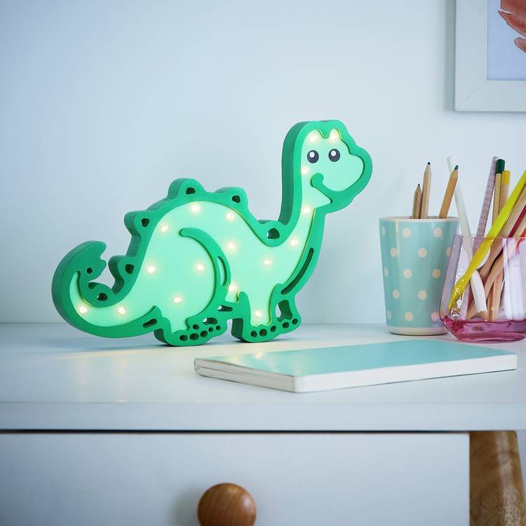 Glow Light Up Dinosaur LED Table Lamp - Green 0