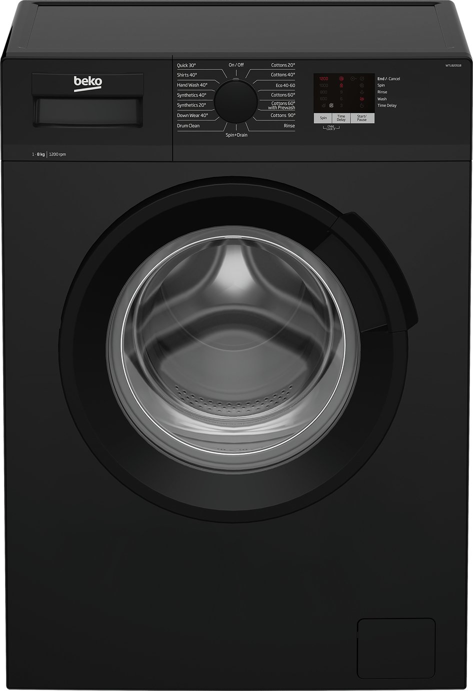 Beko WTL82051B 8KG 1200 Spin Washing Machine - Black