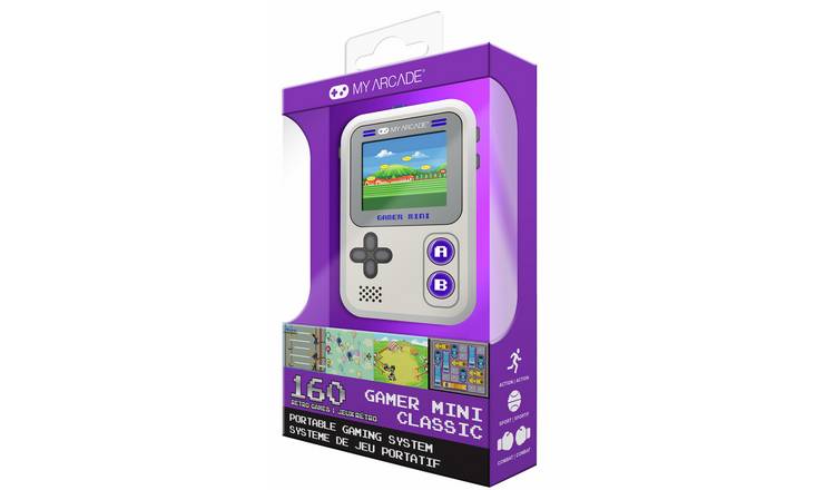 My Arcade Gamer Mini Classic Portable Retro Gaming System - Grey & Purple