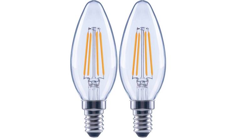 Argos Home 4W LED Filament Candle SES Light Bulb - 2 Pack