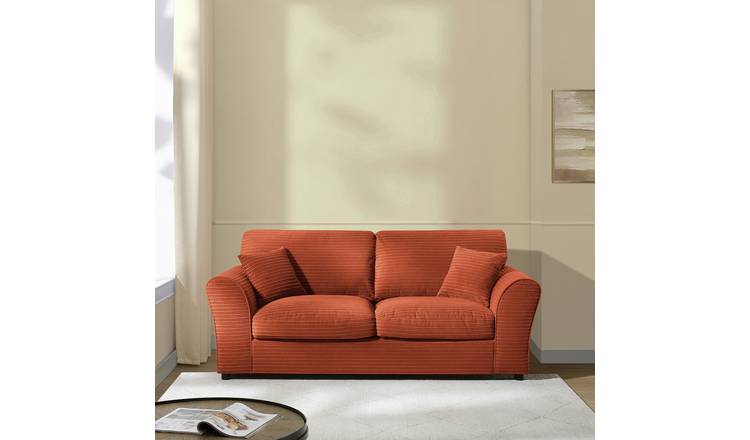Argos Home Harry Cord 3 Seater Sofa - Rust
