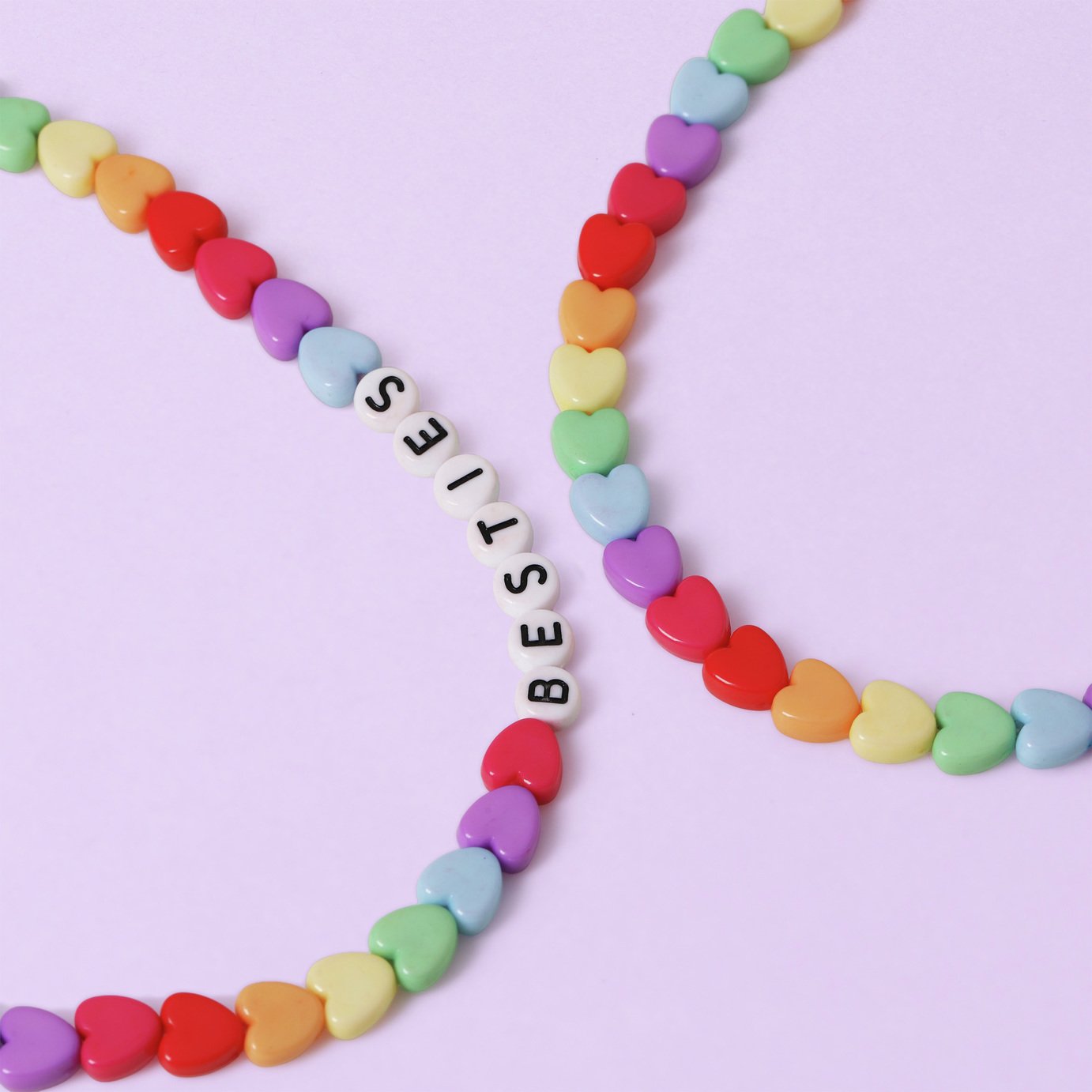 Buy Flitzy Kids BFF Rainbow Heart Bead Necklace Set | Kids