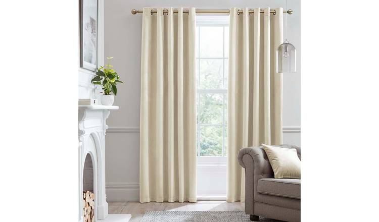 Laurence Llewelyn-Bowen Montrose Blackout Eyelet Curtains - Ivory - 229x183cm