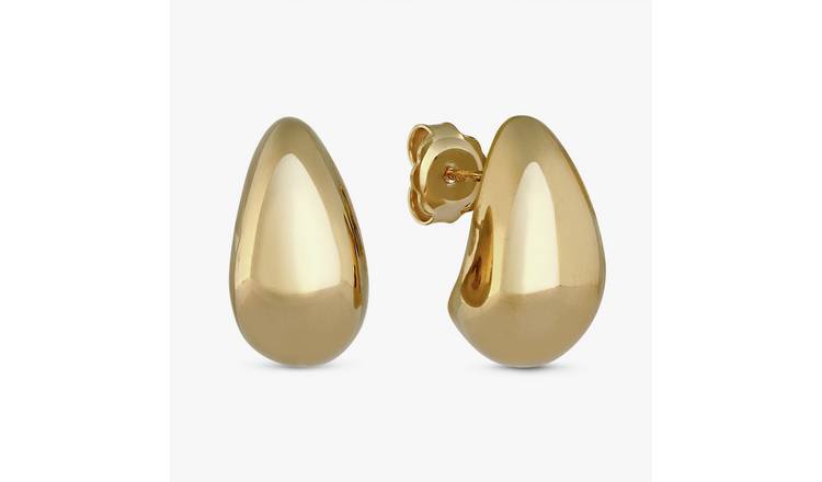 Revere 9ct Gold Plated Medium Teardrop Stud Earrings