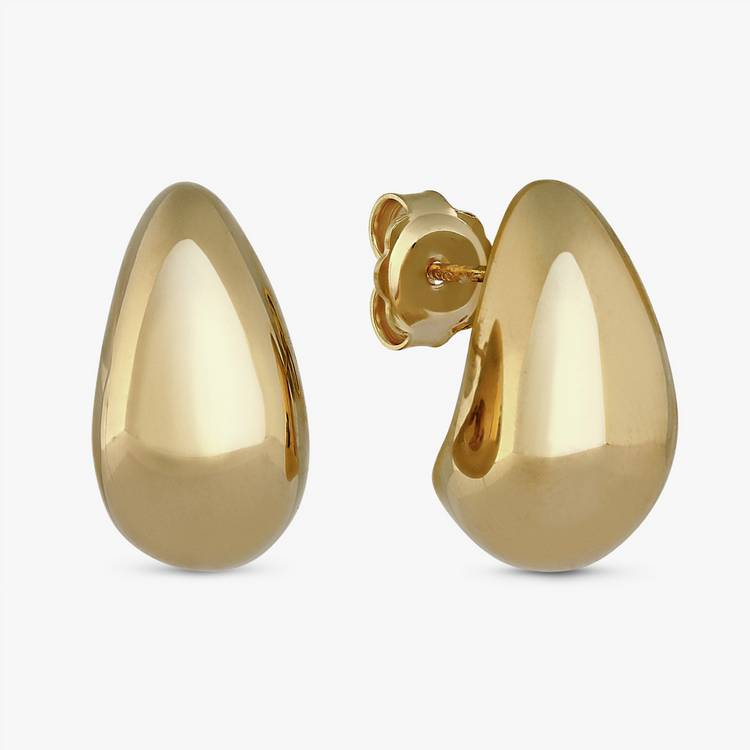 Revere 9ct Gold Plated Medium Teardrop Stud Earrings 0