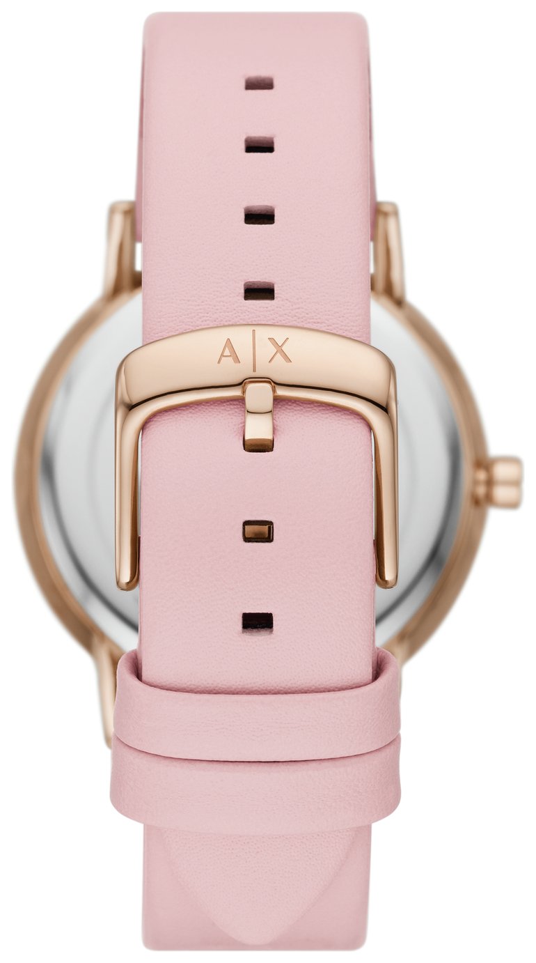 Armani Exchange Pink Colorful MOP Fish Scale 36mm Watch Leather with New Battery Armani Exchange Stainless Steel Analog Gray Dial Women main image 2