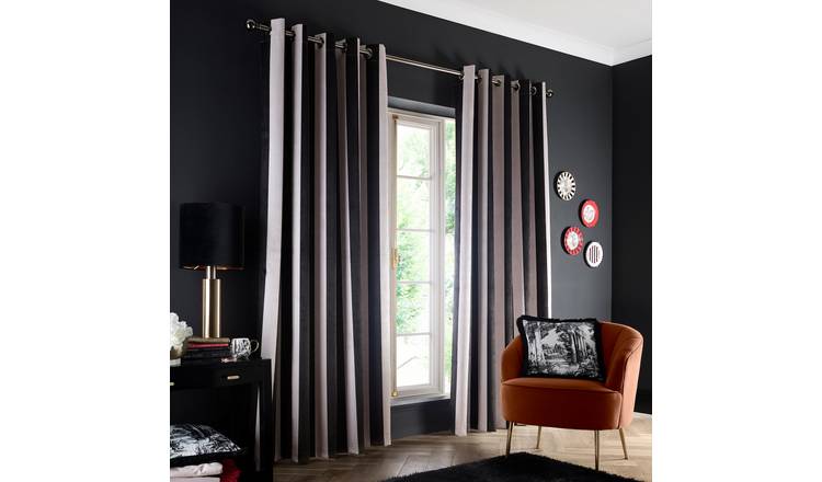 Laurence Llewelyn-Bowen Festivo Blackout Eyelet Curtains - Black - 229x229cm
