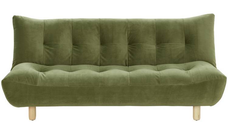 Habitat Kota 3 Seater Velvet Clic Clac Sofa Bed - Green