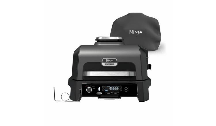 Ninja Woodfire Pro XL Electric BBQ with Cover - Grey
