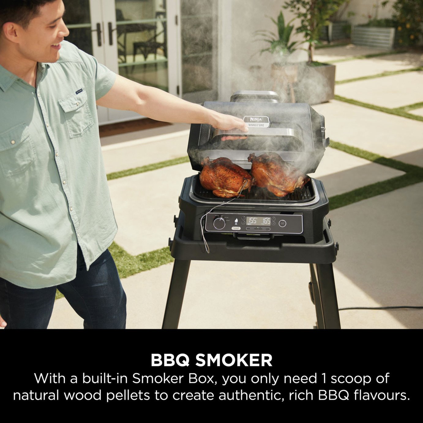 Buy Ninja Woodfire Pro XL Electric BBQ with Cover - Grey