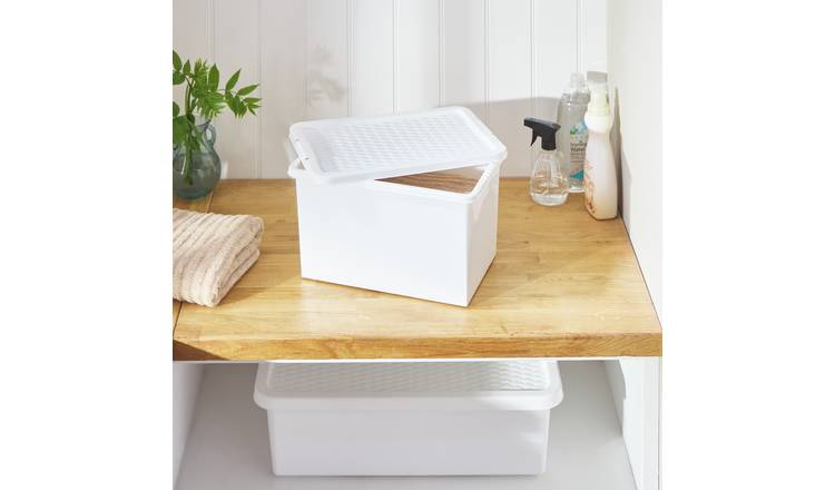 Argos Home 17L Plastic Storage Box - White
