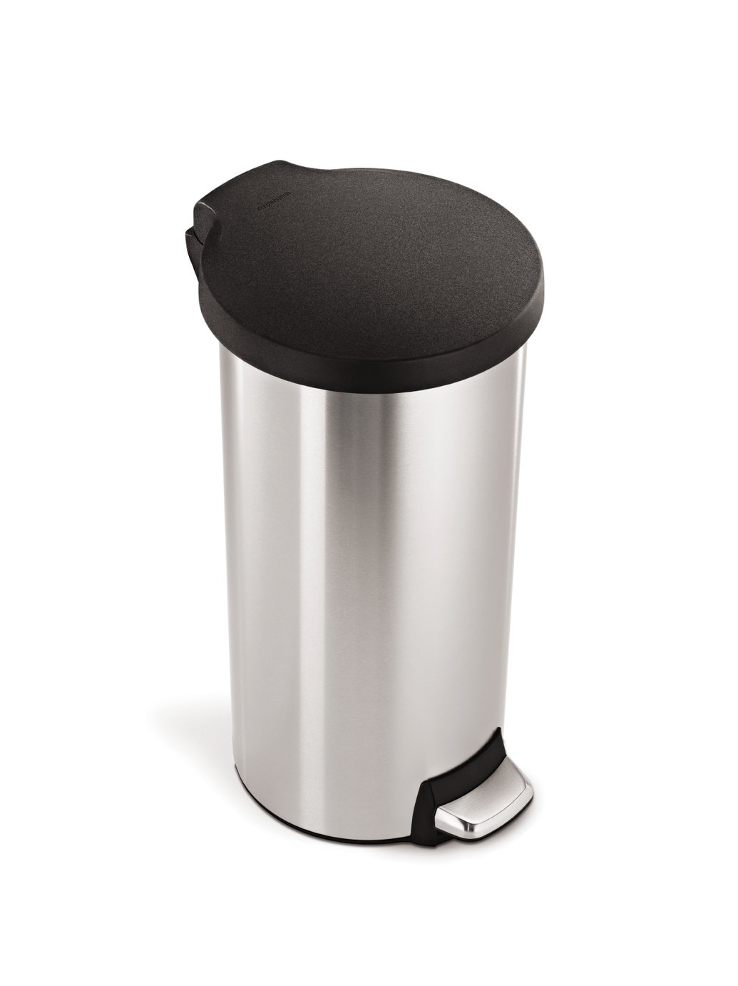 simplehuman 30L Round Pedal Bin - Brushed Stainless Steel.