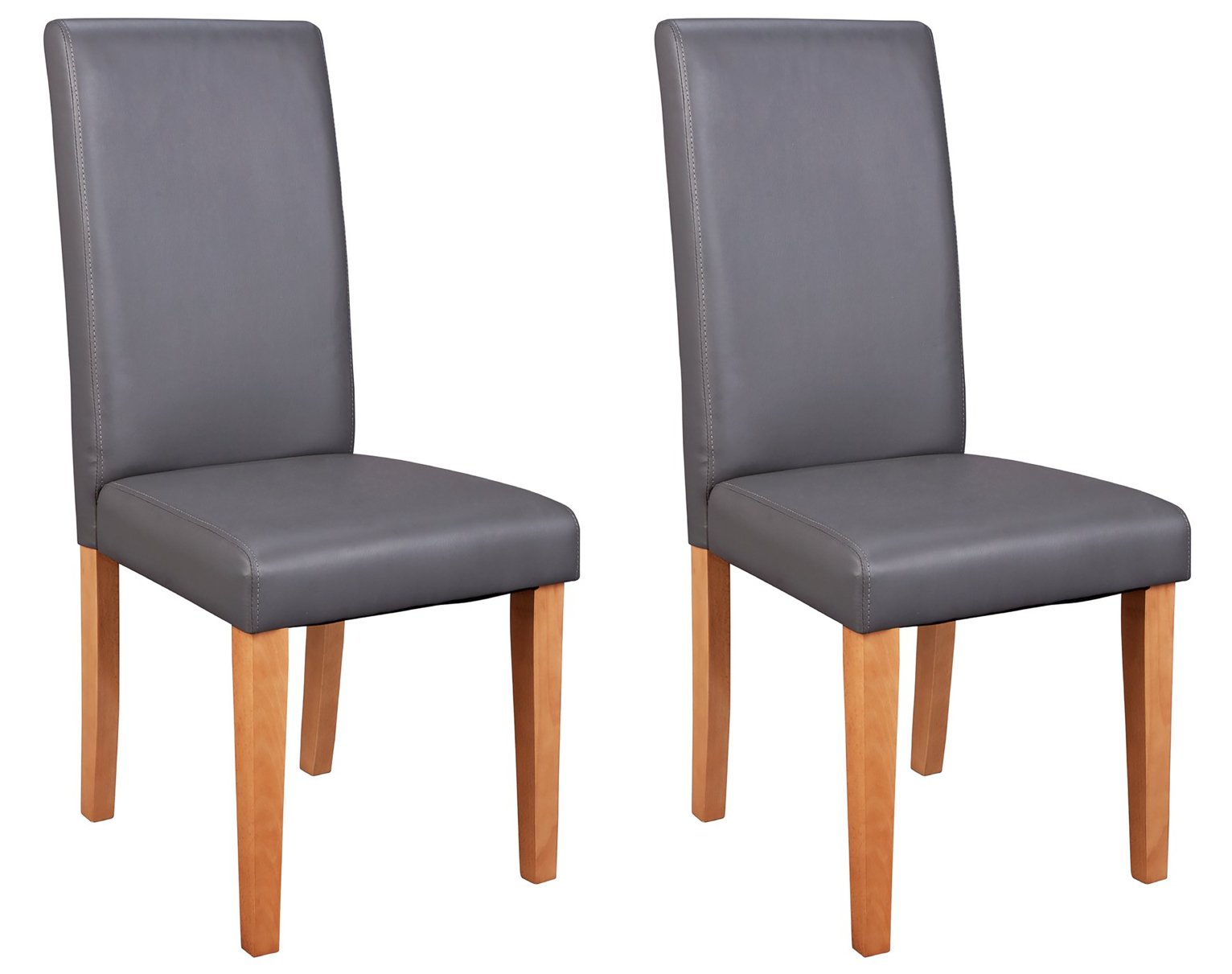 Habitat Pair of Midback Dining Chairs - Charcoal