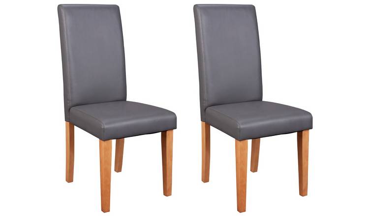 Buy Argos Home Pair of Midback Dining Chairs - Charcoal | Dining chairs