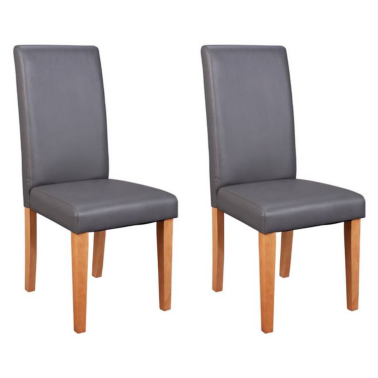 Argos Home Pair of Midback Dining Chairs - Charcoal 0