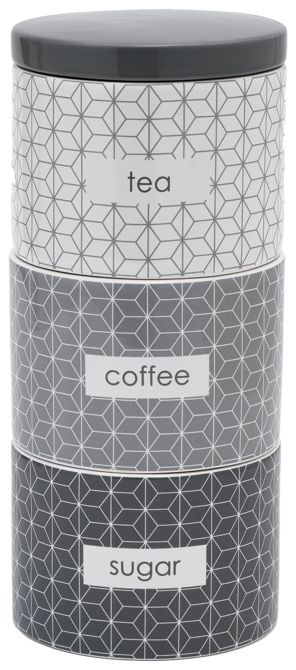 Argos Home Set of 3 Geo Stacking Storage Jars (8491099) Argos Price