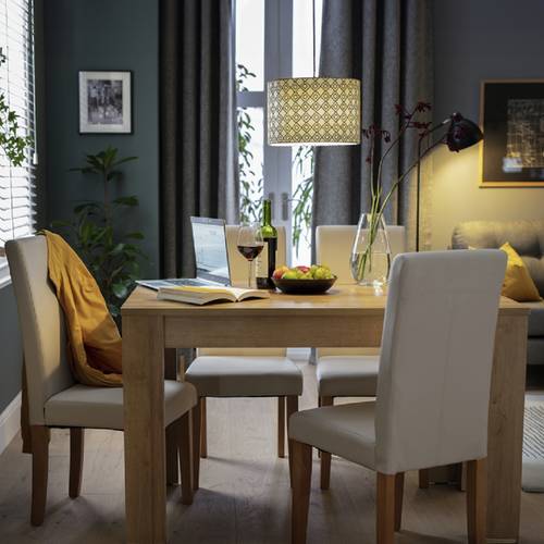 Buy Argos Home Miami Oak Effect Dining Table & 4 Cream Chairs Dining