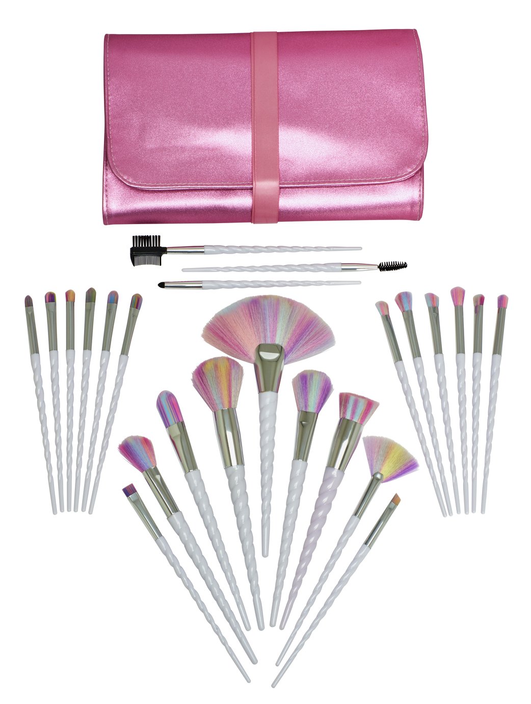 Rio Professional 24 Piece Make-up Brush Set - White Unicorn