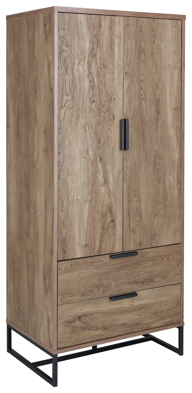 Habitat Nomad 2 Door 2 Drawer Wardrobe - Oak Effect