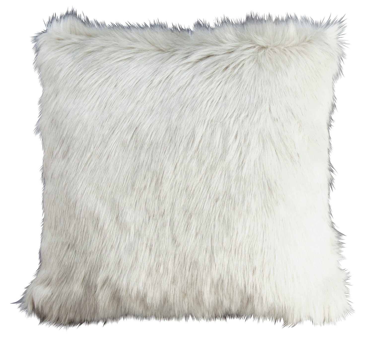 Argos Home Faux Fur Cushion - Soft Grey