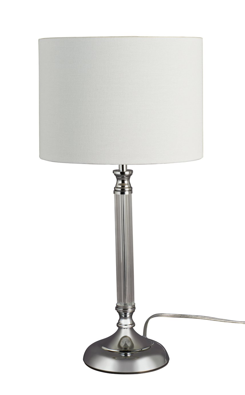 Argos Home Ruby Ribbed Table Lamp - Chrome