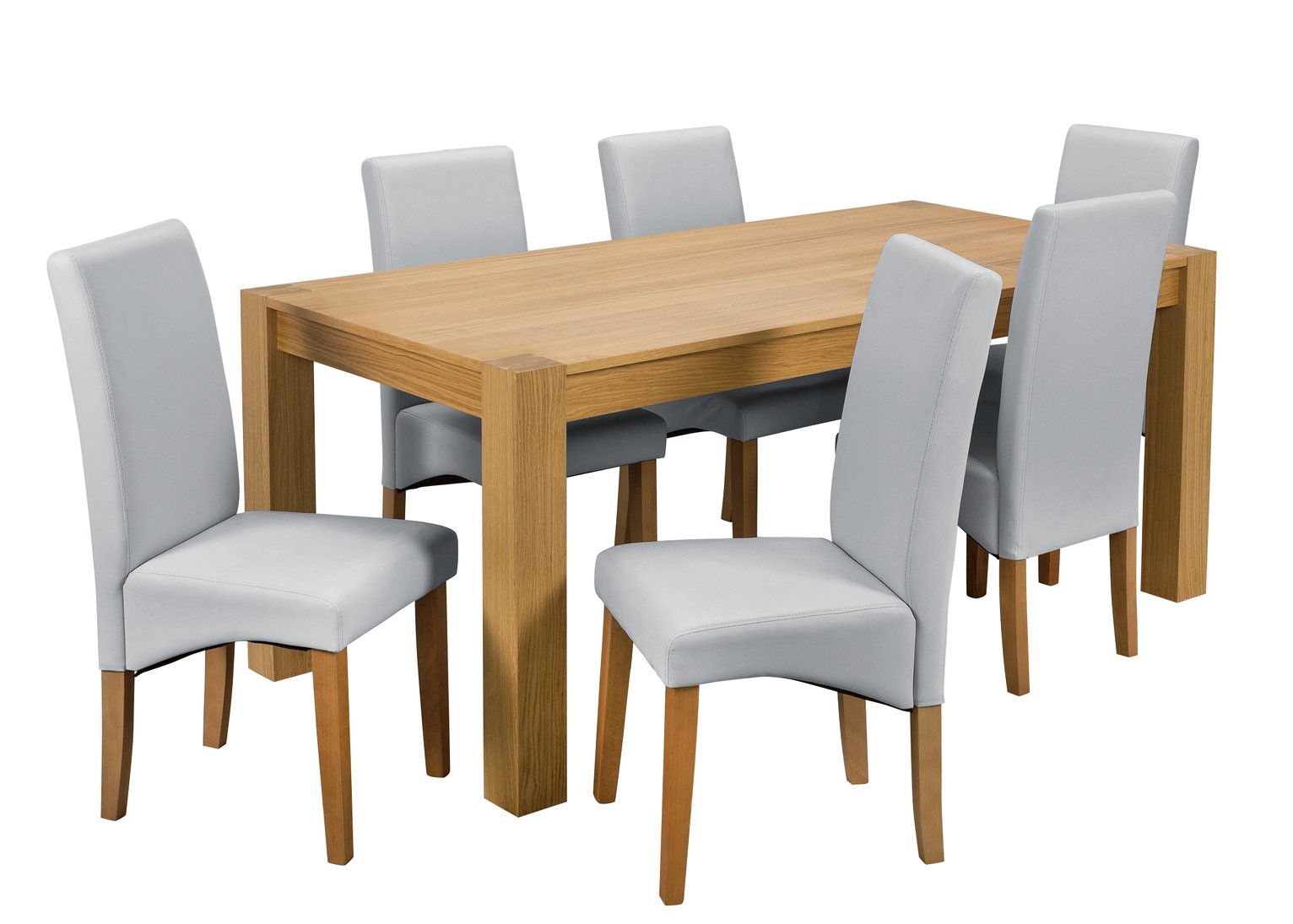 Argos Home Alston Oak Veneer Table and 6 Chairs - Grey