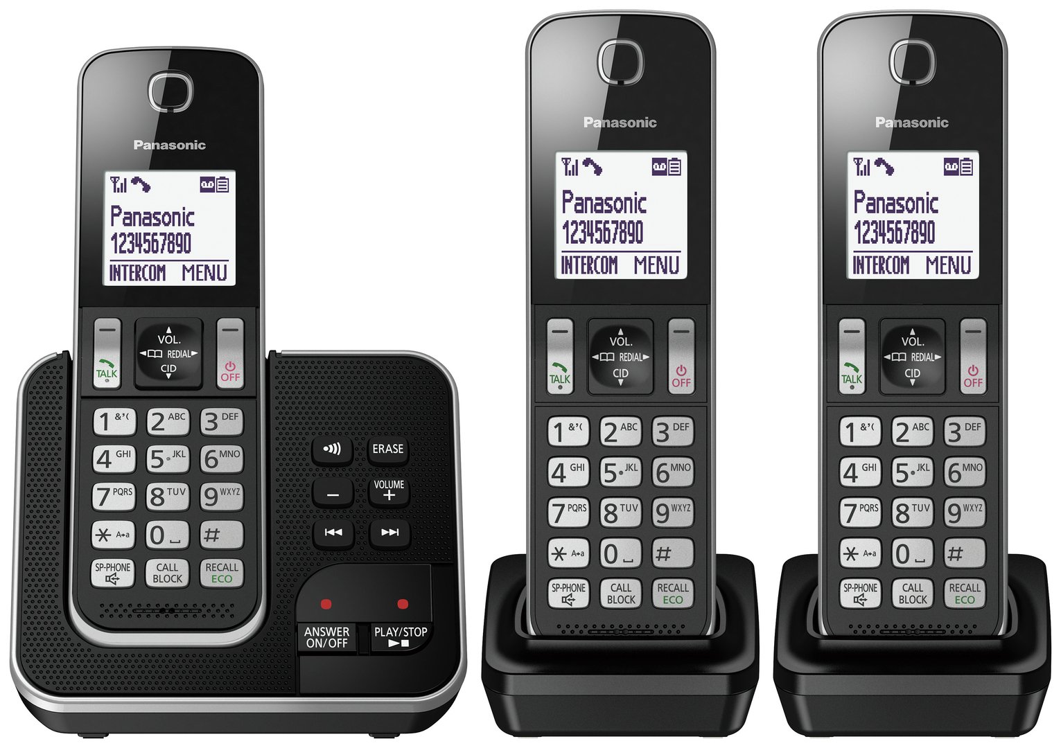 Panasonic KX-TGD623 Cordless Phone w/ Answer Machine-Triple