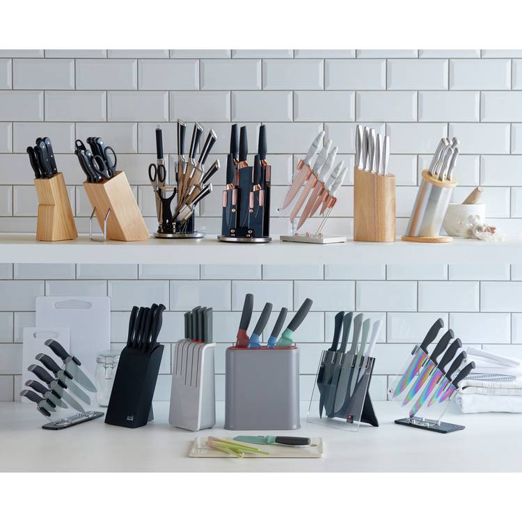 Argos Home 8 Piece Hollow Handle Knife Block Set - Black 0