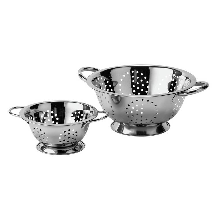 Argos Home Set of 2 Stainless Steel Colanders 0