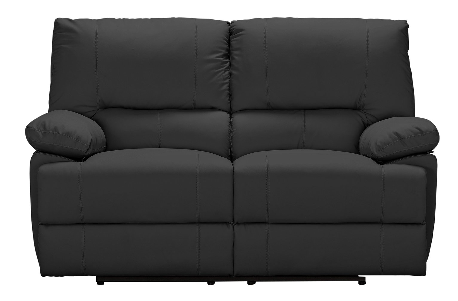 Argos Home Devlin 2 Seater Faux Leather Recliner Sofa -Black