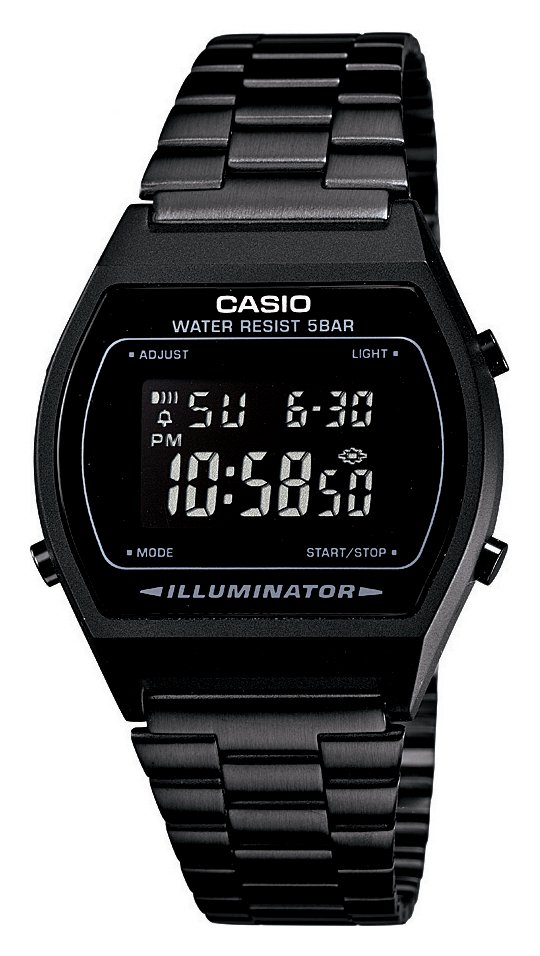 Casio Ladies' Digital Black Stainless Steel Bracelet Watch