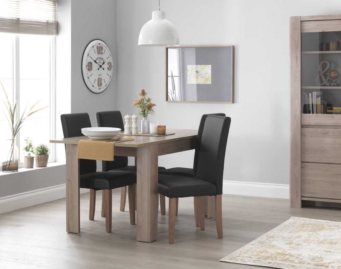 Argos Home Miami Extending Table & 4 Chocolate Chairs