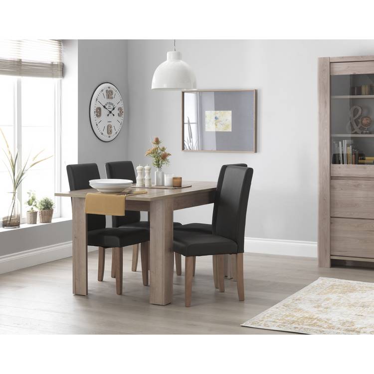 Argos Home Miami Oak Dining Table &4 Chocolate Chairs 0