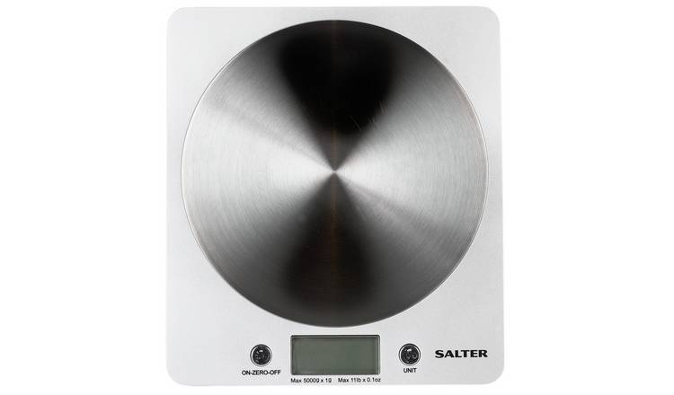 Salter Electronic Kitchen Scale with Steel Platform- Silver