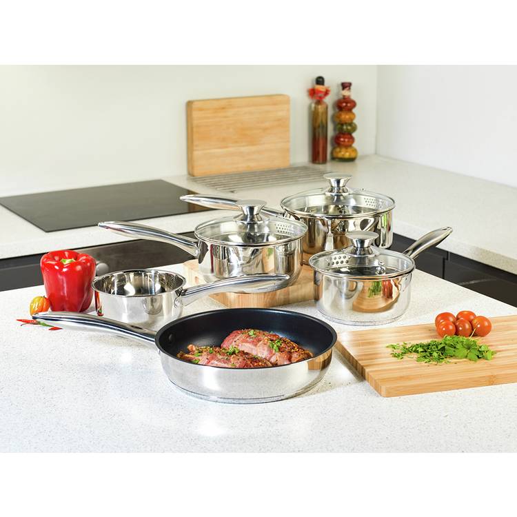 Russell Hobbs 5 Piece Stainless Steel Pan Set 0