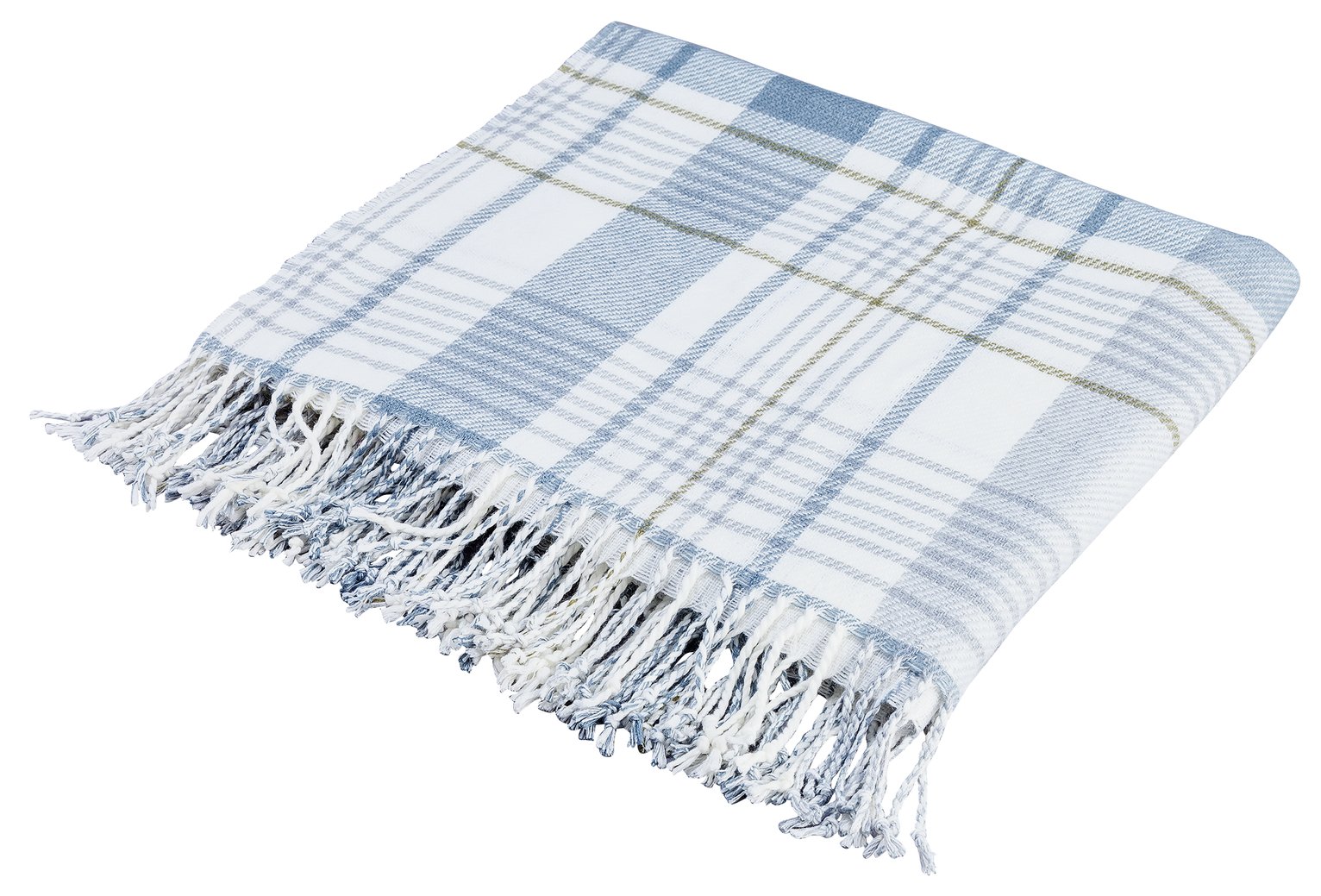 Argos Home Check Throw - Blue