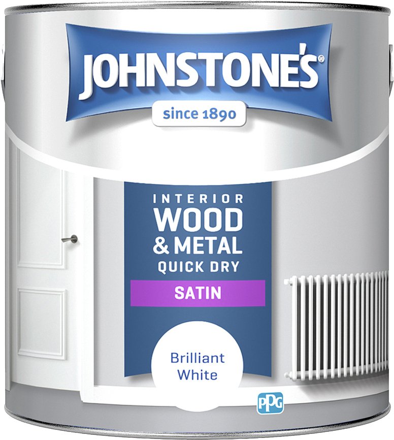 Johnstone's Quick Dry Satin Paint 2.5L - Brilliant White