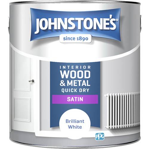 Buy Johnstone's Quick Dry Satin Paint 2.5 Litre White Paint Argos