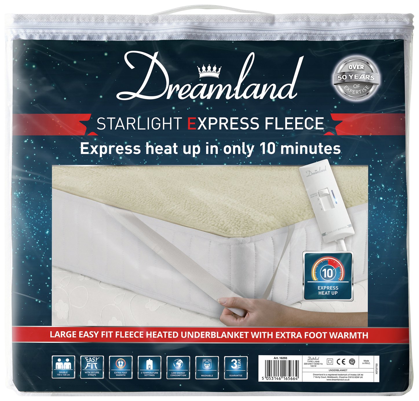 Dreamland Starlight Express Heated Underblanket - Double