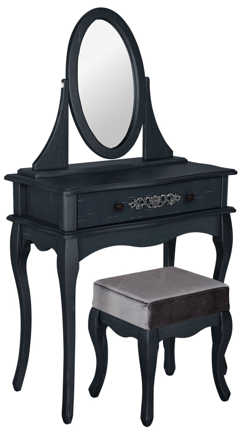 Argos Home Sophia Dressing Table with Stool & Mirror - Black