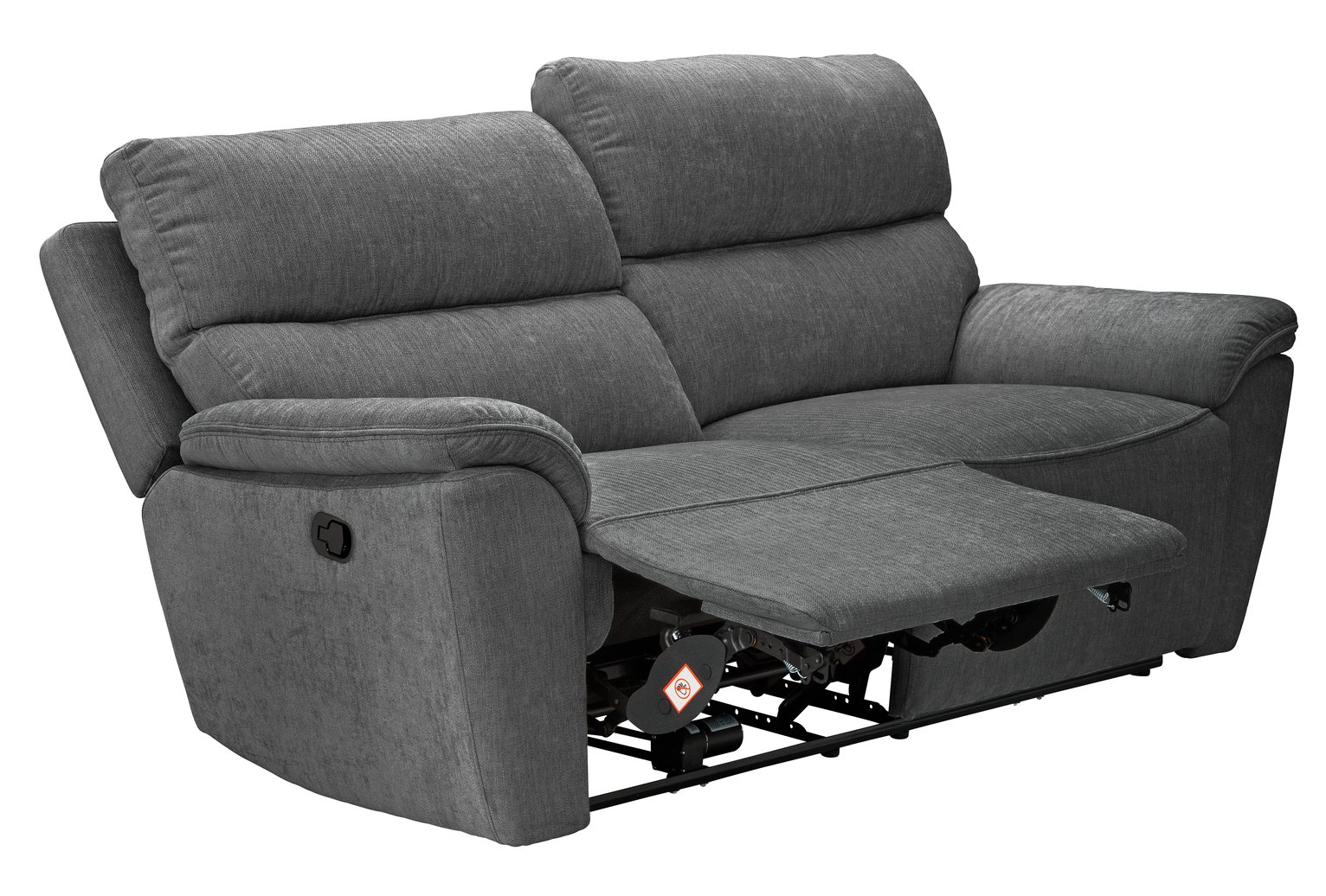 Argos Home Sandy 3 Seater Manual Recliner Sofa - Charcoal