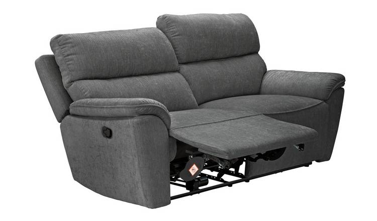 Buy Argos Home Sandy 3 Seater Manual Recliner Sofa Charcoal