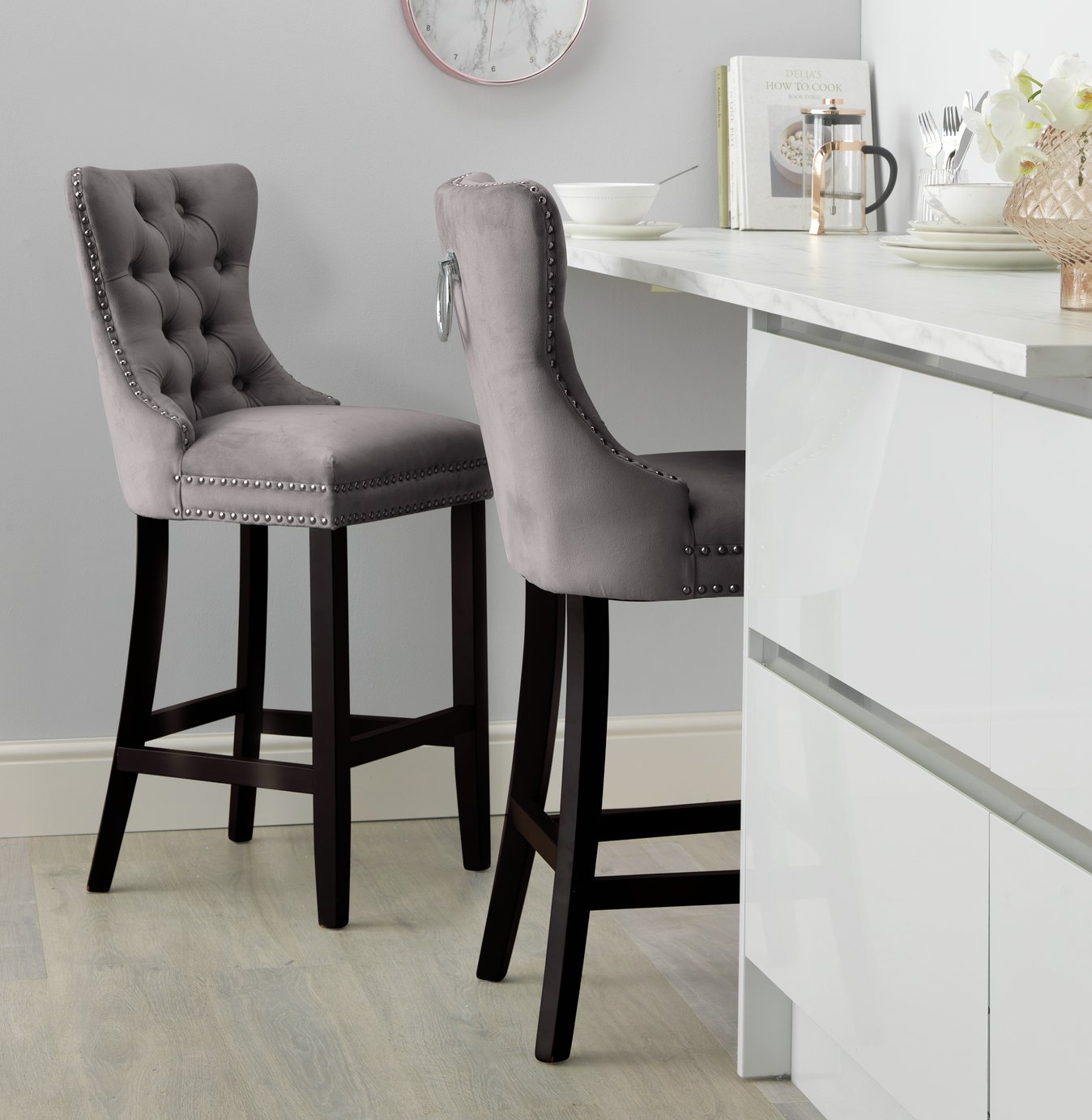 Argos Home Princess Stud Bar Stool - Charcoal