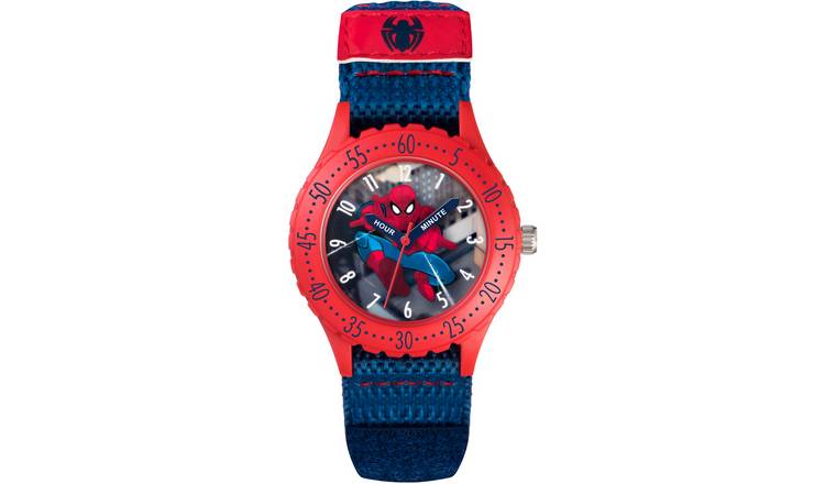 Buy Marvel Kid s Spider Man Blue Velcro Strap Watch Argos