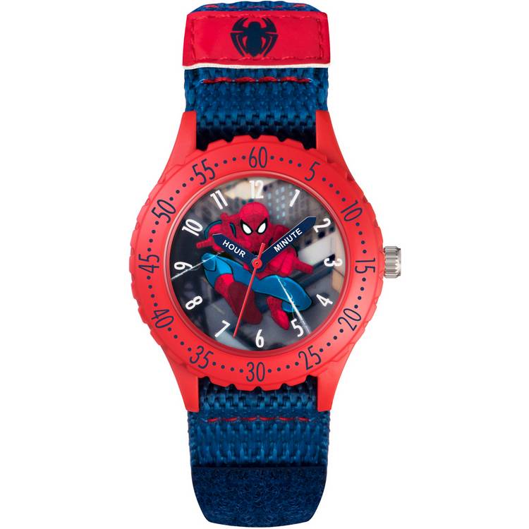 Marvel Kid's Spider-Man Blue Velcro Strap Watch 0