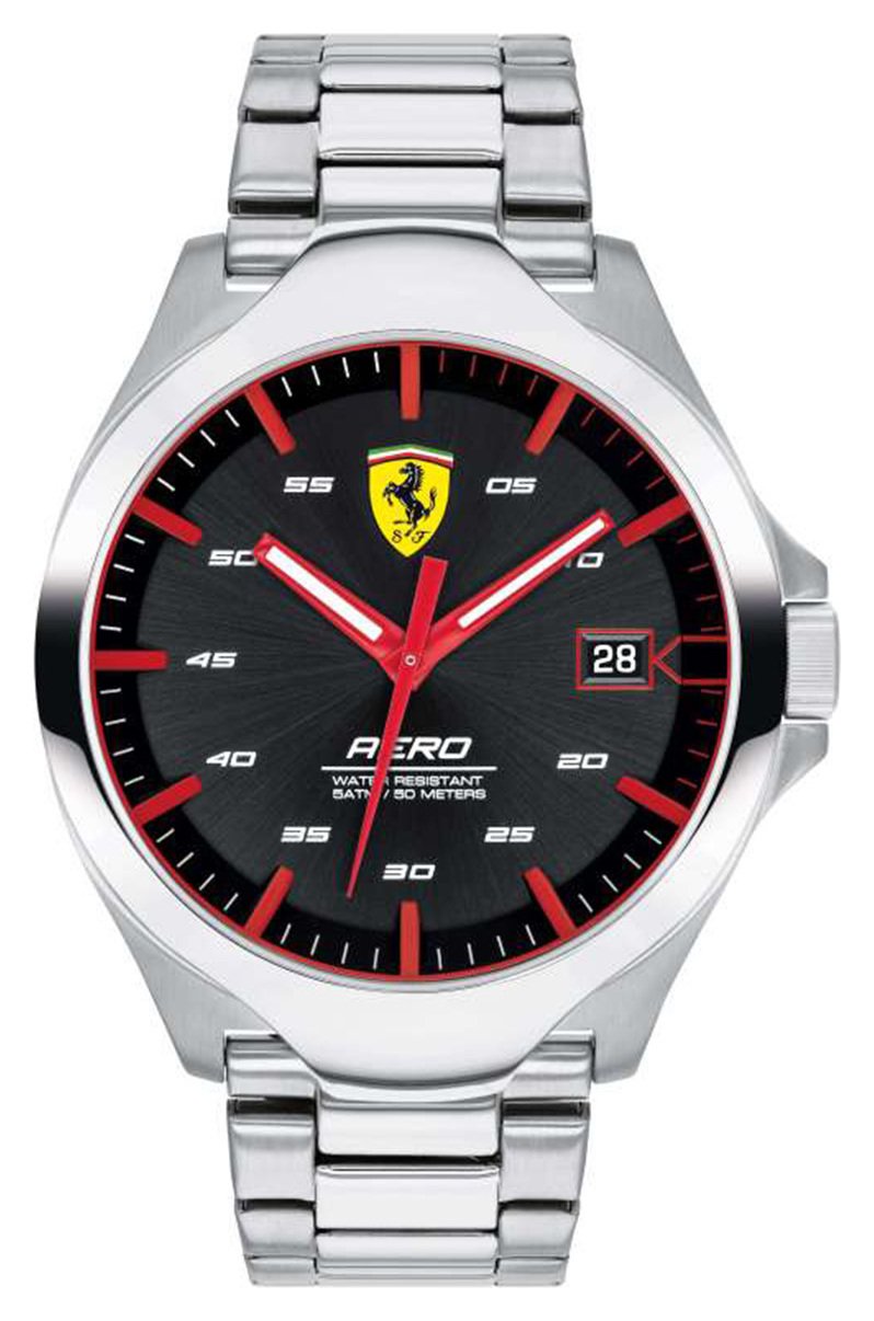 Scuderia Ferrari Men's Aero Silver Stainless Steel Watch (8497646