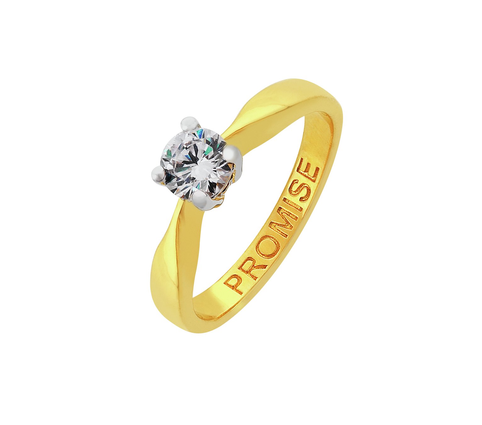 Revere 9ct Gold Plated Silver Cubic Zirconia 'Promise' Ring