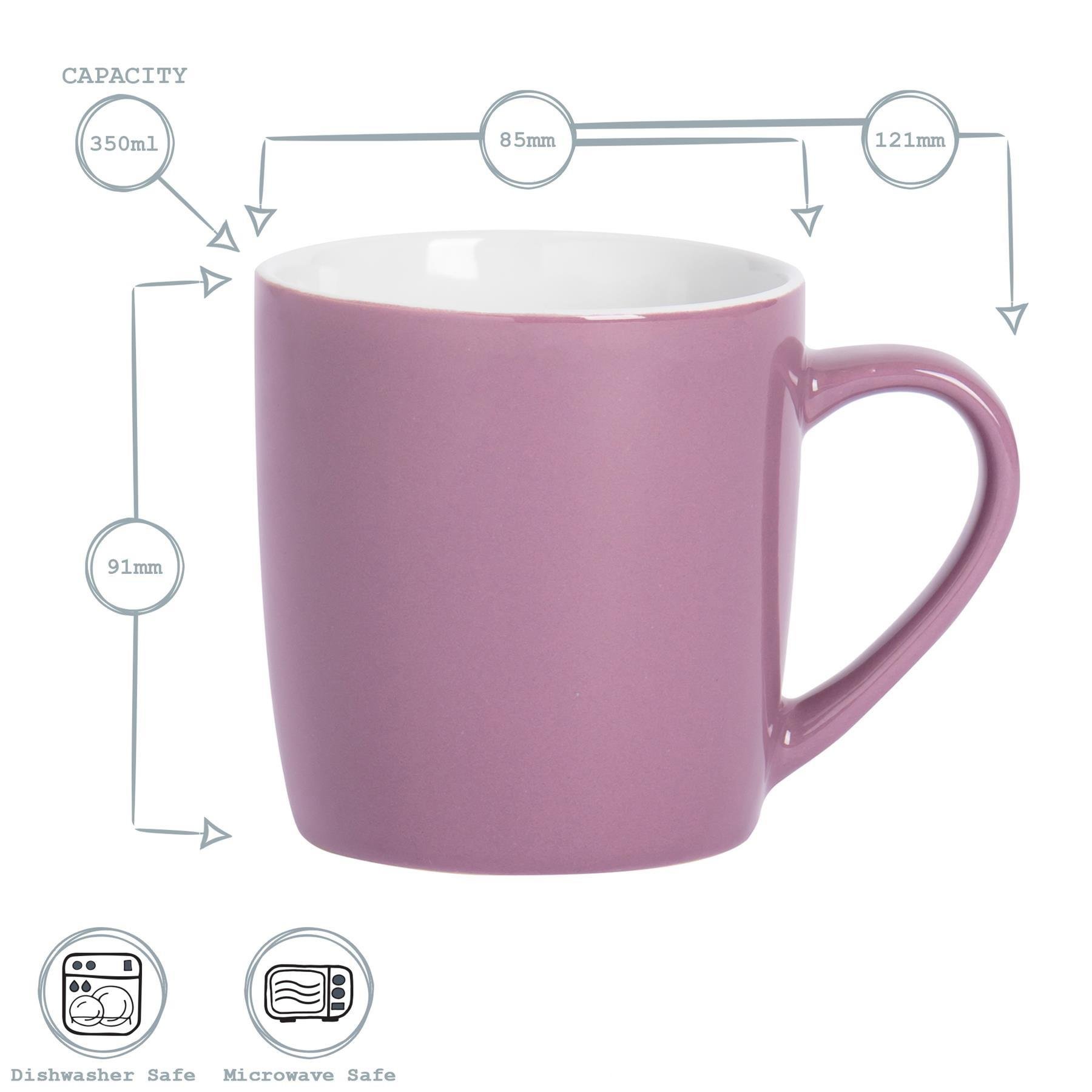 Argon Tableware Coloured 350ml Coffee Mugs Pack of 6 - Purple - Image 3