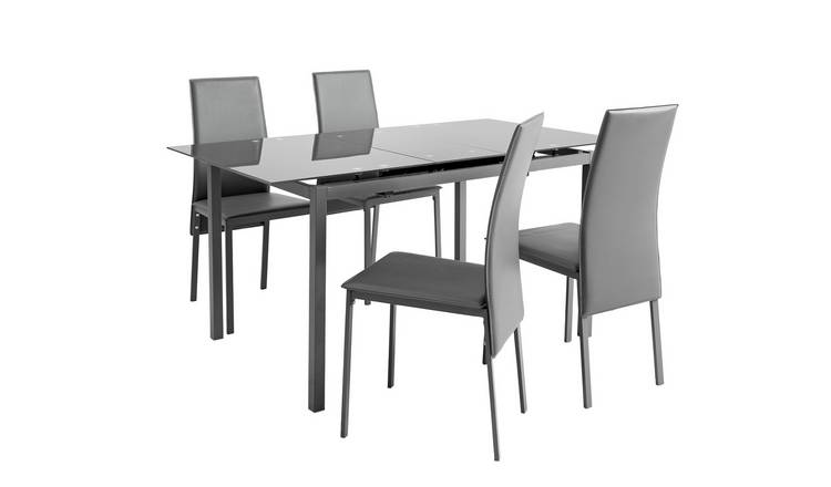 Argos glass dining table and outlet chairs